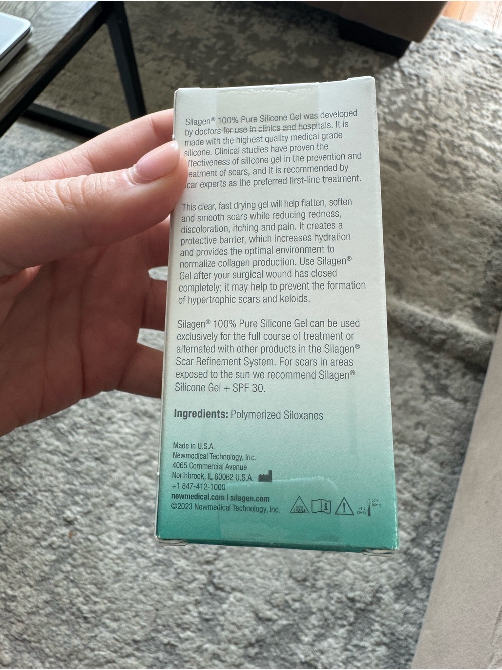 100% Pure Silicone Gel for Scars — Teal/Green - Picture 3 of 7